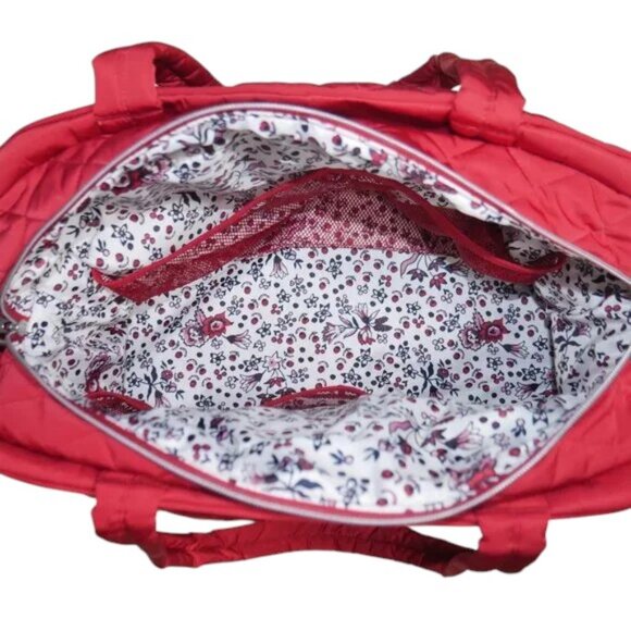 Vera Bradley Weekender Travel Duffel Bag Cardinal Red Performance Twill Carry On - Picture 6 of 12